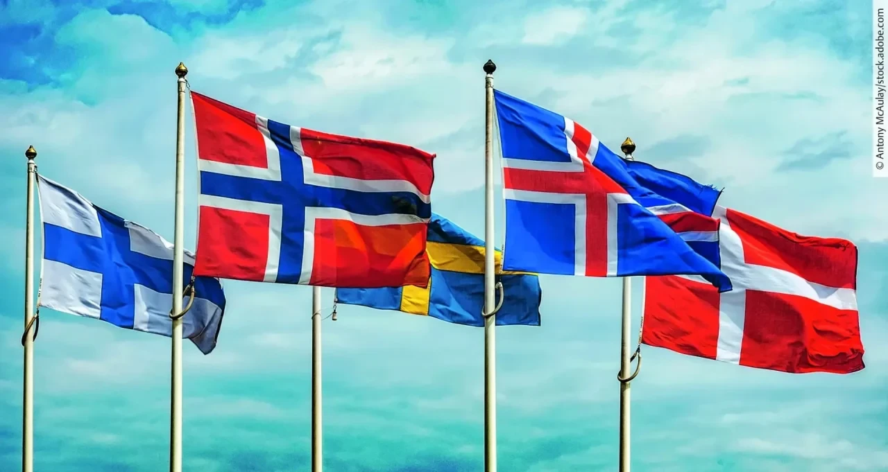 Flaggen skandinavischer Länder