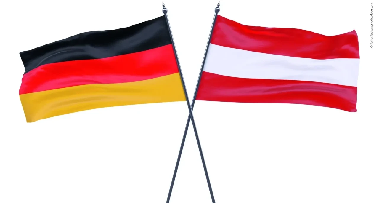 Deutsche und Österreichische Flagge